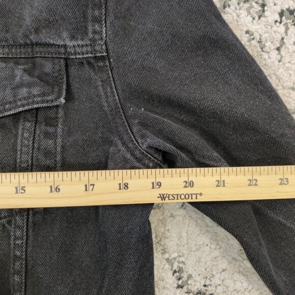 Forever 21 Men's Black Denim Jacket Size Medium Gorpcore 100% Cotton - Picture 10 of 12